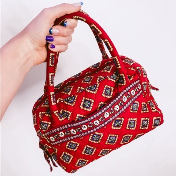 Vera Bradley Handbags - VERA BRADLEY vintage red floral small duffel bag